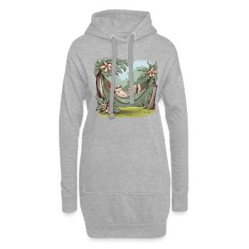 Entspannter Faultier Genuss Im Tropischen Paradies - Hoodie-Kleid - Grau meliert - Vorne