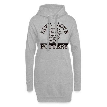 poterie céramique artiste fille en direct - Sweat-shirt à capuche long Femme - gris chiné - Devant