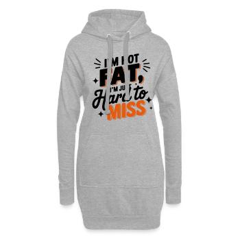 Je ne suis pas gros, je suis juste difficile de manquer l’humour - Sweat-shirt à capuche long Femme - gris chiné - Devant