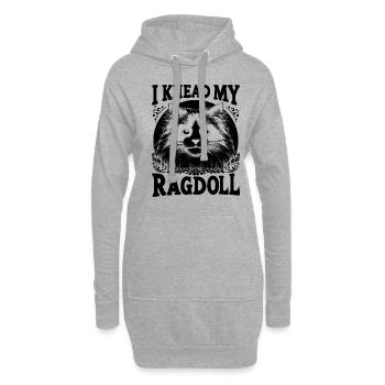 Ich knete meine Ragdoll Ragdolls Katzenliebhaber - Hoodie-Kleid - Grau meliert - Vorne