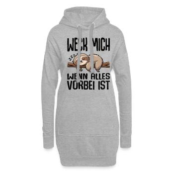 Réveille-moi quand tout est fini / Lève-tard - Sweat-shirt à capuche long Femme - gris chiné - Devant