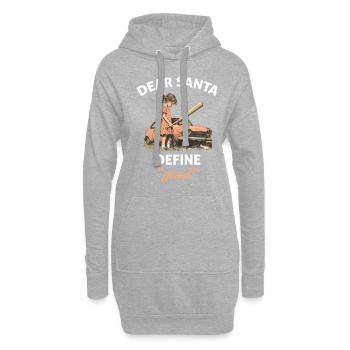 Drôle Noël rétro - Sweat-shirt à capuche long Femme - gris chiné - Devant