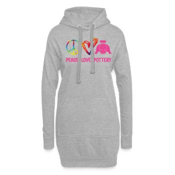 Pottery Ceramics Artist Tie Dye - Hoodie Dress - heather grey - Front