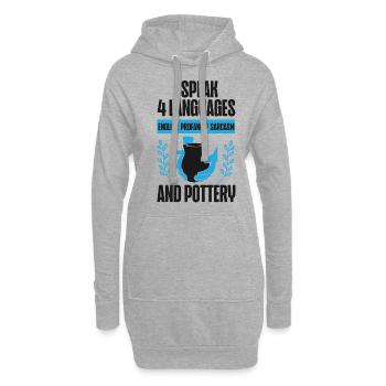 Poterie Céramiste Artiste Je Parle 4 - Sweat-shirt à capuche long Femme - gris chiné - Devant