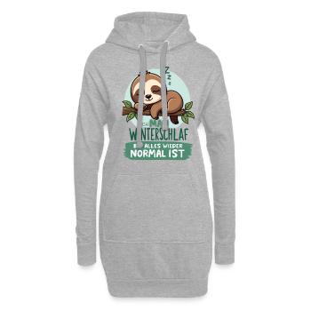 Ich Mach Winterschlaf Bis Alles Wieder Normal Ist - Hoodie-Kleid - Grau meliert - Vorne