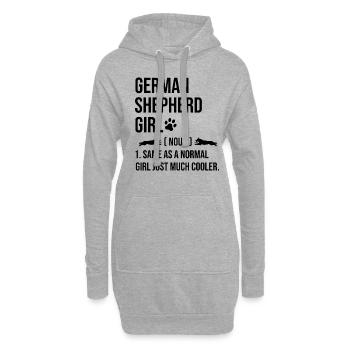 Deutscher Schäferhund Mädchen Wie Ein Normales Mädchen Nur Mu - Hoodie-Kleid - Grau meliert - Vorne