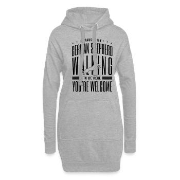 J’ai arrêté mon berger allemand qui marchait pour être ici Chien - Sweat-shirt à capuche long Femme - gris chiné - Devant