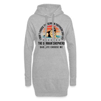 Je ne choisis pas le berger allemand papa vie chien Lo - Sweat-shirt à capuche long Femme - gris chiné - Devant