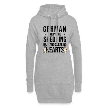 German Shepherd Shedding Hair And Stealing Hearts - Hoodie Dress - heather grey - Front