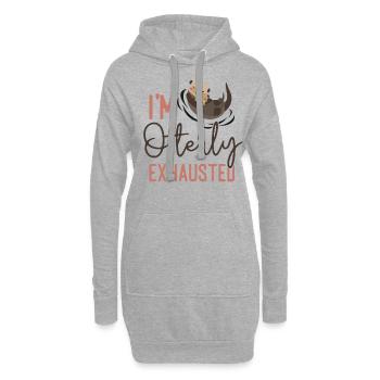 Otter I'm Otterly Exhausted - Hoodie-Kleid - Grau meliert - Vorne