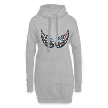 Illustration de motif d’aile astucieuse - Sweat-shirt à capuche long Femme - gris chiné - Devant