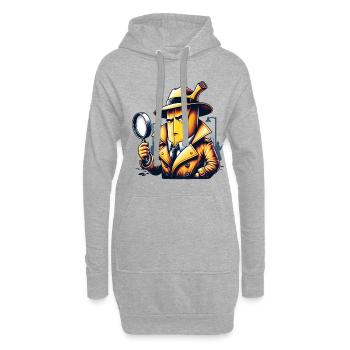 Mystérieuse banane détective en trench-coat - Sweat-shirt à capuche long Femme - gris chiné - Devant