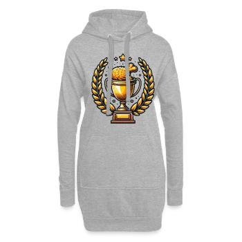 Coupe dorée avec ailes de poulet - Sweat-shirt à capuche long Femme - gris chiné - Devant