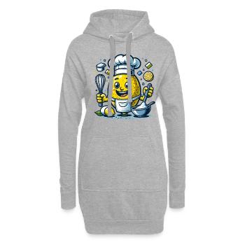 Heureuse aventure culinaire au citron - Sweat-shirt à capuche long Femme - gris chiné - Devant