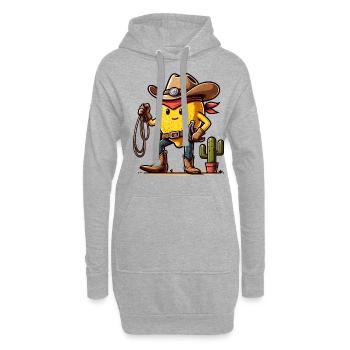 Lemon Cowboy Adventure dans le Far West - Sweat-shirt à capuche long Femme - gris chiné - Devant