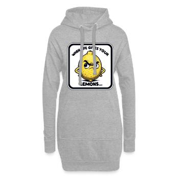 Wenn Das Leben Dir Zitronen Gibt... - Hoodie-Kleid - Grau meliert - Vorne