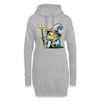 Zauberhafter Zitronenmagier Mit Sternenstab - Hoodie-Kleid - Grau meliert - Vorne