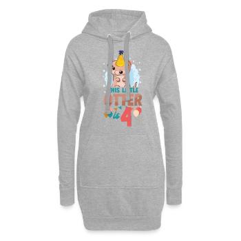Anniversaire de la loutre Cette petite loutre - Sweat-shirt à capuche long Femme - gris chiné - Devant