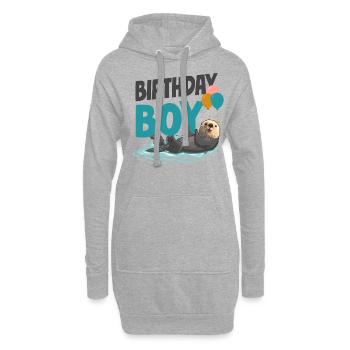 Loutre Anniversaire Garçon Anniversaire Garçon - Sweat-shirt à capuche long Femme - gris chiné - Devant