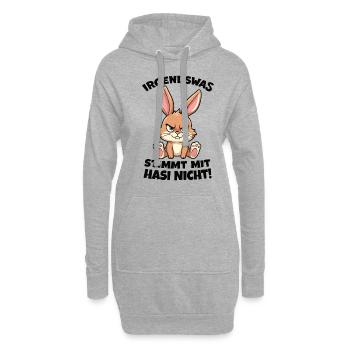 Irgendwas Stimmt Mit Hasi Nicht Böses Hasi - Hoodie-Kleid - Grau meliert - Vorne