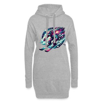 Galaktischer Skifahrer Im Weltraum Abenteuer - Hoodie-Kleid - Grau meliert - Vorne