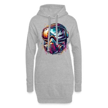 Lunettes de ski avec paysage hivernal - Sweat-shirt à capuche long Femme - gris chiné - Devant