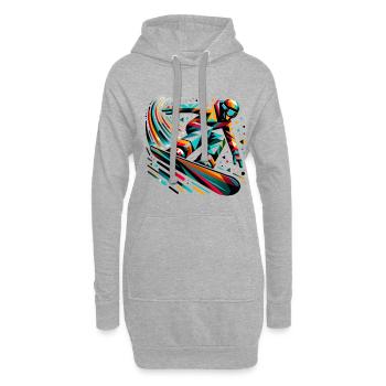 Colorful snowboarding action for adrenaline lovers - Hoodie Dress - heather grey - Front