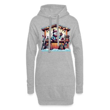 Bonhomme de neige confortable au stand de ski d’hiver - Sweat-shirt à capuche long Femme - gris chiné - Devant