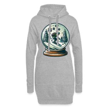 Winterabenteuer Schneekugel Design - Hoodie-Kleid - Grau meliert - Vorne