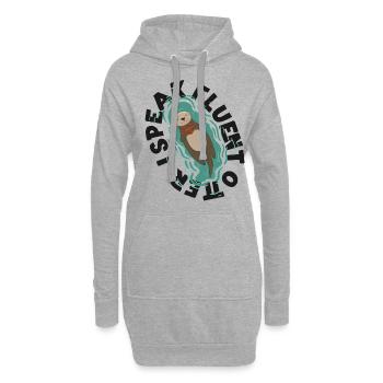 Loutre Je parle couramment Loutre - Sweat-shirt à capuche long Femme - gris chiné - Devant