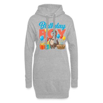 Loutre Anniversaire Garçon Anniversaire Garçon - Sweat-shirt à capuche long Femme - gris chiné - Devant