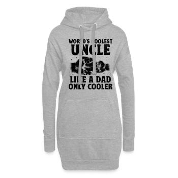 L’oncle le plus cool du monde comme un papa est le seul à être plus cool - Sweat-shirt à capuche long Femme - gris chiné - Devant