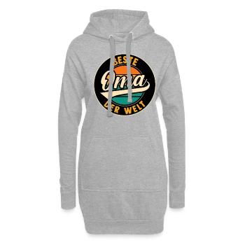 Großmutter Beste Oma - Hoodie-Kleid - Grau meliert - Vorne