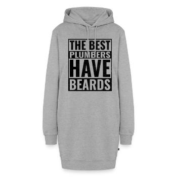 Les meilleurs plombiers ont des barbes plombier plomberie - Sweat-shirt à capuche long Femme - gris chiné - Devant