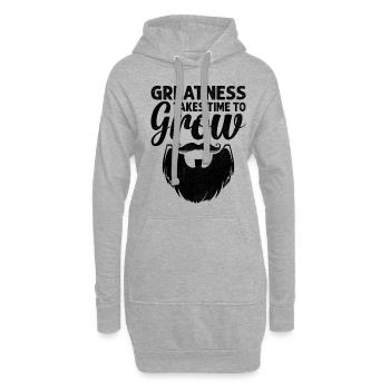Größe braucht Zeit, um Bart wachsen zu lassen Bärtige Bärte - Hoodie-Kleid - Grau meliert - Vorne