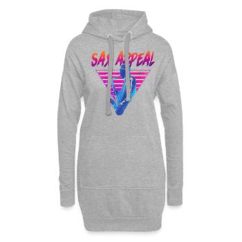 Saxophone Retro Vintage Sax Appeal - Hoodie-Kleid - Grau meliert - Vorne