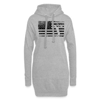 Saxophone American Flag - Hoodie-Kleid - Grau meliert - Vorne