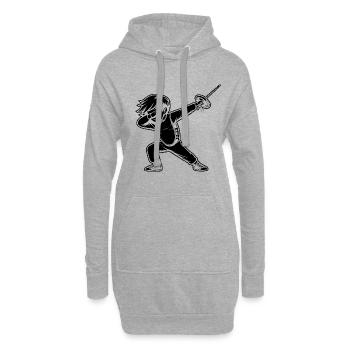 Dubbing Boy Fechter Zaun Schwert Degen Fechten - Hoodie-Kleid - Grau meliert - Vorne