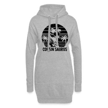 Retro Cousin Saurus Dinosaurier Familientreffen - Hoodie-Kleid - Grau meliert - Vorne