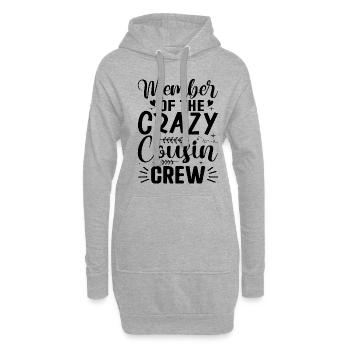 Mitglied des Familientreffens der Crazy Cousin Crew - Hoodie-Kleid - Grau meliert - Vorne