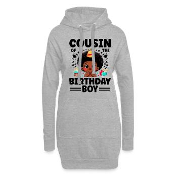 Cousin Du Garçon D’anniversaire Cousins De La Famille - Sweat-shirt à capuche long Femme - gris chiné - Devant