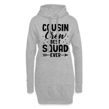Cousin-Crew Beste Truppe aller Zeiten Familientreffen Cousins und Cousinen - Hoodie-Kleid - Grau meliert - Vorne