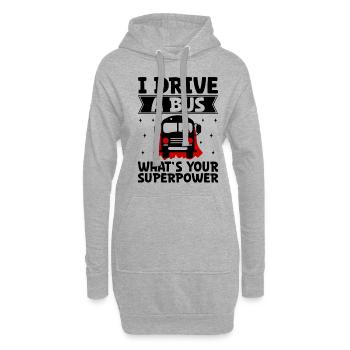 Ich fahre einen Bus, was ist deine Superkraft Schulbusfahrer - Hoodie-Kleid - Grau meliert - Vorne