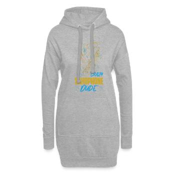 Saxophone Crazy Saxophone Dude - Hoodie-Kleid - Grau meliert - Vorne