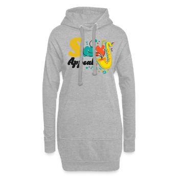 Saxophones Pun Sax Appeal - Sweat-shirt à capuche long Femme - gris chiné - Devant