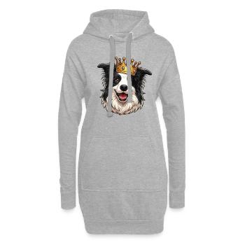 vintage Border Collie Dog - Hoodie-Kleid - Grau meliert - Vorne