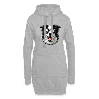 vintage Border Collie Dog - Hoodie-Kleid - Grau meliert - Vorne