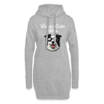vintage Border Collie Dog - Hoodie-Kleid - Grau meliert - Vorne
