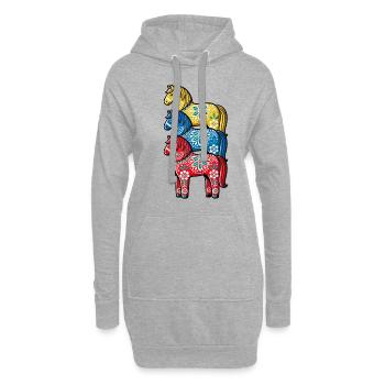 Swedish Dala Horse, Scandinavian sverige sweden - Hoodie-Kleid - Grau meliert - Vorne