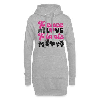 Amoureux des plantes Jardinière Fille Paix - Sweat-shirt à capuche long Femme - gris chiné - Devant